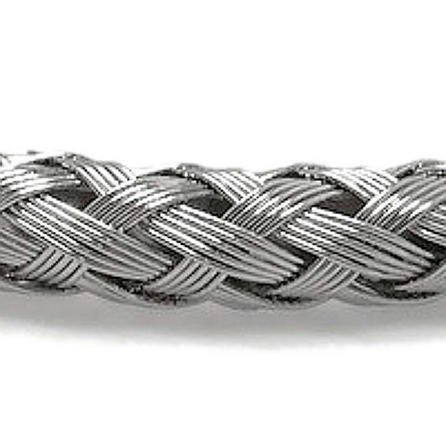 316 Stainless Steel Silver Braided Bangle